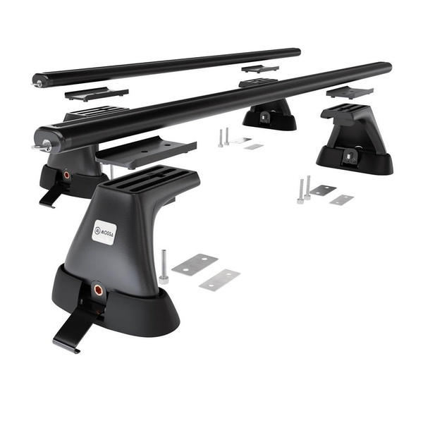 Suporte de tejadilho compatível com Peugeot Partner mk I Van (2003-2010) - bagageiro preto - mala de teto - rack de barras - pontos de montagem - Alumínio