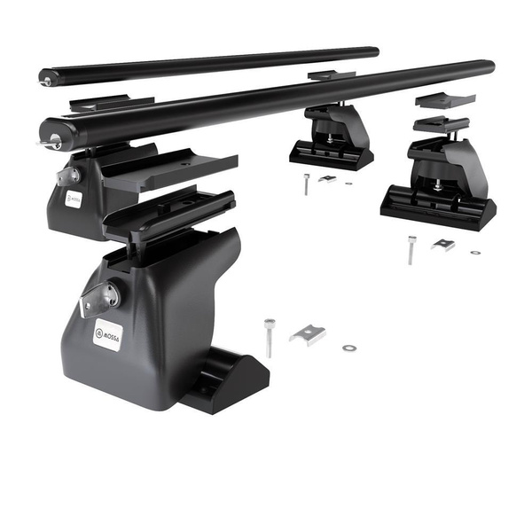 Suporte de tejadilho compatível com Chrysler Voyager Minivan (2001-2008) - bagageiro preto - mala de teto - rack de barras - Perfil T - Alumínio