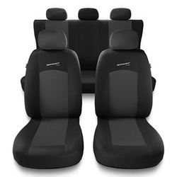 Capas de carro universais para Skoda Fabia I, II, III (1999-2019) - cinza escuro