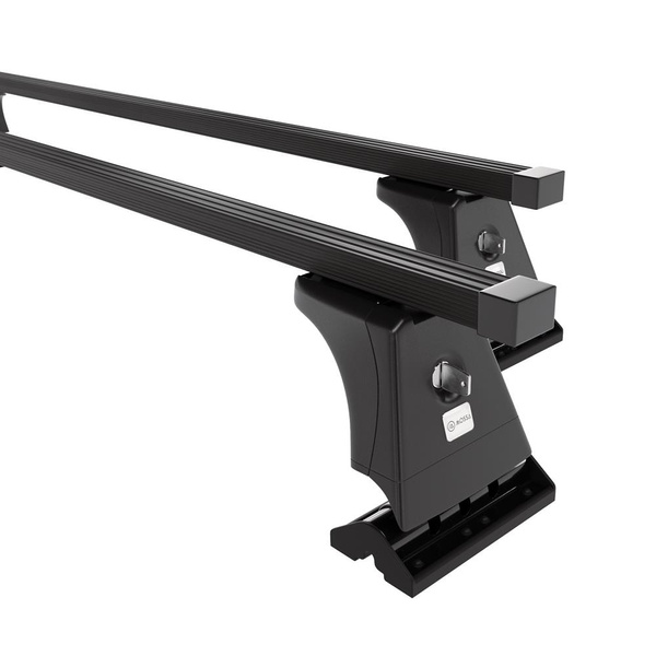 Suporte de tejadilho compatível com Peugeot 207 Hatchback (2006-2012) - bagageiro preto - mala de teto - rack de barras - pontos de montagem - Aço