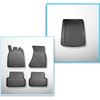 Conjunto de tapetes de bagageira e tapetes de carro feitos sob medida para Audi A6 C7 Avant (09.2011-08.2018) - modelos com um sistema de trilhos de fixação no rack; também para a versão Quattro
