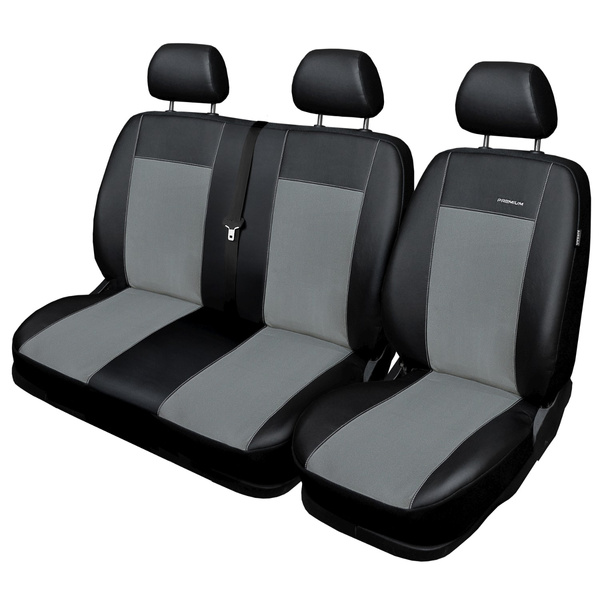 Conjunto de capas para bancos de carro Ford Transit VII Van (2013-2019) apenas assentos dianteiros - 1+2 - cinza