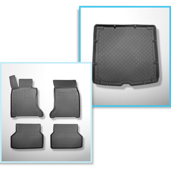 Conjunto de tapetes de bagageira e tapetes de carro feitos sob medida para BMW S