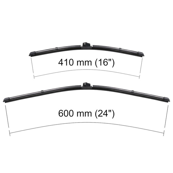 Escovas limpa-vidros para pára-brisas para Volkswagen Polo V Hatchback, Sedan (06.2009-10.2017) - planas