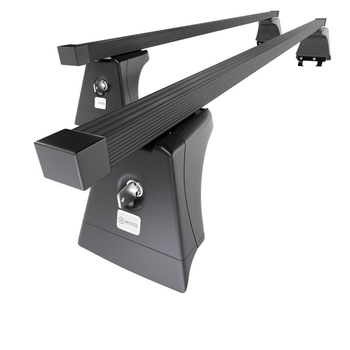 Suporte de tejadilho compatível com Opel Corsa D Hatchback (2007-2014) - bagageiro preto - mala de teto - rack de barras - pontos de montagem - Aço
