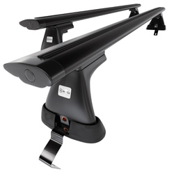 Suporte de tejadilho compatível com Fiat Bravo Hatchback (2007-2014) - bagageiro preto - mala de teto - rack de barras - sem elementos de montagem - Alumínio