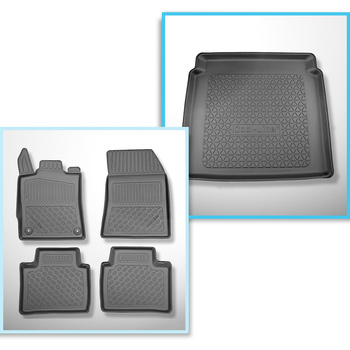 Conjunto de tapetes de bagageira e tapetes de carro feitos sob medida para Peuge