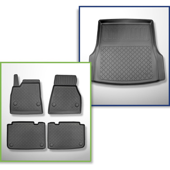 Conjunto de tapetes de bagageira e tapetes de carro feitos sob medida para Tesla