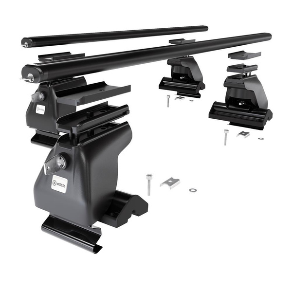 Suporte de tejadilho compatível com Chrysler PT Cruiser Minivan (2001-2010) - bagageiro preto - mala de teto - rack de barras - sem elementos de montagem - Alumínio