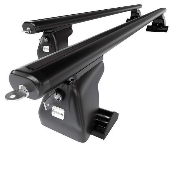 Suporte de tejadilho compatível com Chrysler Voyager Minivan (2001-2008) - bagageiro preto - mala de teto - rack de barras - Perfil T - Alumínio