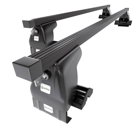 Suporte de tejadilho compatível com Nissan Primera P12 Liftback (2002-2007) - bagageiro preto - mala de teto - rack de barras - sem elementos de montagem - Aço