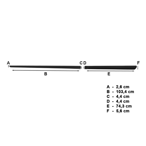 Fitas laterais compatíveis com Honda Civic Sedan (4 portas) - (2012-2016)