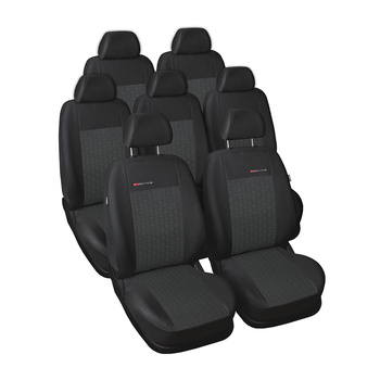 Conjunto de capas para bancos de carro Seat Alhambra II Van (2010-2020) sem assentos para crianças nos bancos traseiros - E1