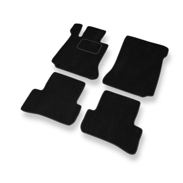 Tapetes de veludo para carros Mercedes-Benz Classe C W204 Combo, Limousine (2007-2014) - Tapetes para carros preta