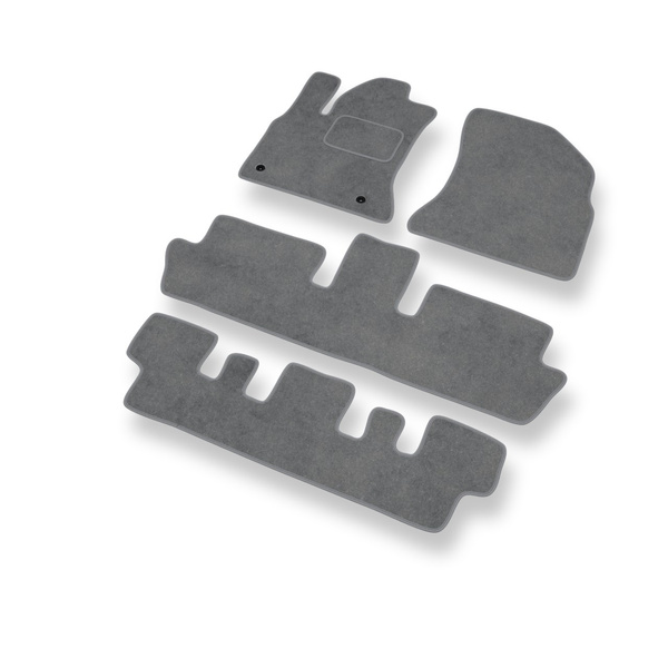 Tapetes de veludo para carros Citroen C4 Grand Picasso I Minivan (2006-2013) - Tapetes para carros cinza