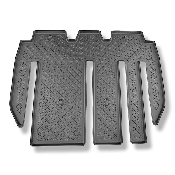 Conjunto de tapetes de bagageira e tapetes de carro feitos sob medida para Tesla Model X SUV (01.2021-....) - 7 lugares; para a segunda fileira de assentos (terceira fileira inclinada)