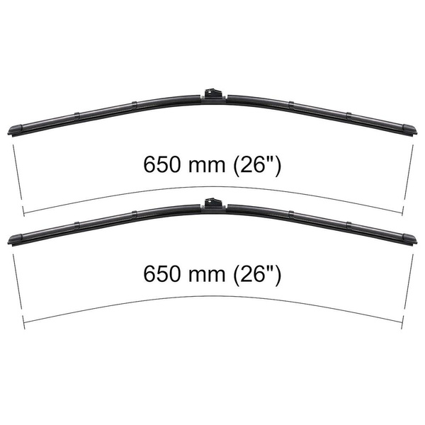 Escovas limpa-vidros para pára-brisas para Mercedes-Benz Classe S W220, W221 Sedan (03.2000-12.2013) - planas