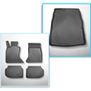 Conjunto de tapetes de bagageira e tapetes de carro feitos sob medida para BMW Série 5 F10 Limousine (03.2010-2013) - X-drive; espaçamento de guias dos assentos dianteiros (parte traseira) 415 mm
