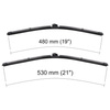 Escovas limpa-vidros para pára-brisas para Mazda 3 I Hatchback, Sedan (07.2003-12.2008) - planas