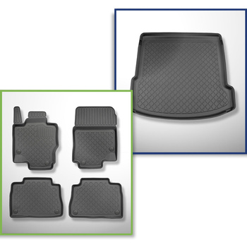 Conjunto de tapetes de bagageira e tapetes de carro feitos sob medida para Merce