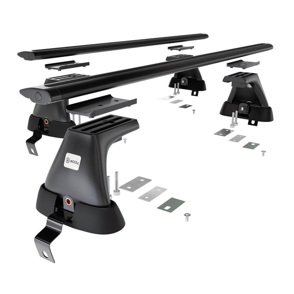 Suporte de tejadilho compatível com Volvo S90 II Sedan (2016-....) - bagageiro preto - mala de teto - rack de barras - sem elementos de montagem - Alumínio