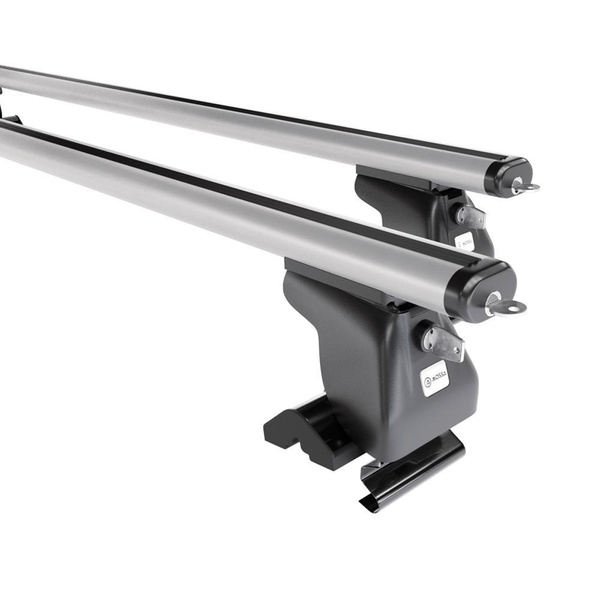 Suporte de tejadilho compatível com Chrysler PT Cruiser Minivan (2001-2010) - bagageiro prata - mala de teto - rack de barras - sem elementos de montagem - Alumínio