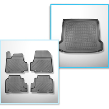 Conjunto de tapetes de bagageira e tapetes de carro feitos sob medida para Hyundai Ioniq 5 Crossover (06.2021-....)