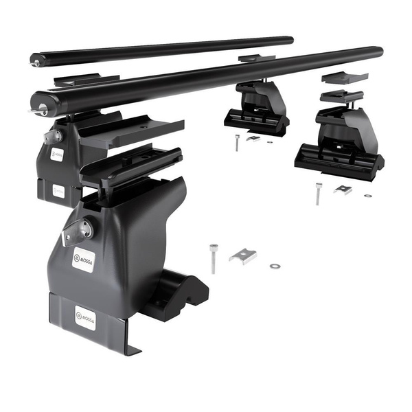 Suporte de tejadilho compatível com Chevrolet Epica Sedan (2006-2015) - bagageiro preto - mala de teto - rack de barras - sem elementos de montagem - Alumínio