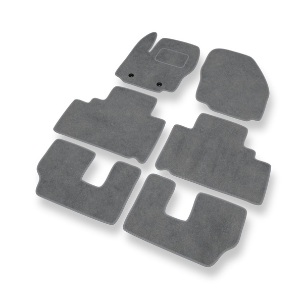 Tapetes de veludo para carros Ford Galaxy III Minivan (2006-2015) - Tapetes para carros cinza