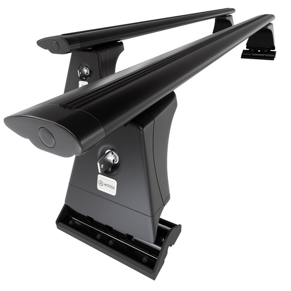 Suporte de tejadilho compatível com Renault Kangoo II Van (2008-2021) - bagageiro preto - mala de teto - rack de barras - pontos de montagem - Alumínio