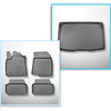 Conjunto de tapetes de bagageira e tapetes de carro feitos sob medida para Dacia Sandero III DJF Hatchback (01.2021-....) - parte superior do porta-malas; base móvel na posição mais alta