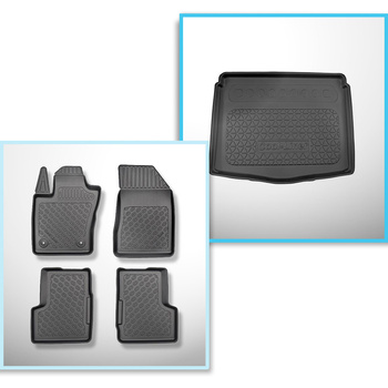 Conjunto de tapetes de bagageira e tapetes de carro feitos sob medida para Jeep 