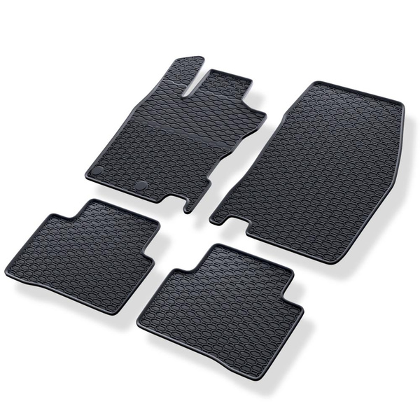 Tapetes de borracha para automóveis Nissan Qashqai II Crossover (2014-2021) - preto - 4 pcs.
