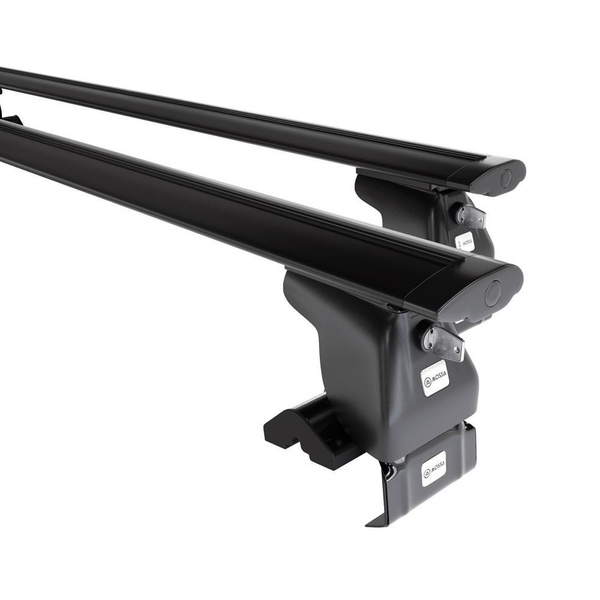 Suporte de tejadilho compatível com Audi A6 C6 Limousine (2004-2010) - bagageiro preto - mala de teto - rack de barras - sem elementos de montagem - Alumínio