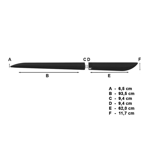 Fitas laterais compatíveis com Mitsubishi Outlander II SUV (2006-2013) - (comprimento dos protetores: 935mm; 620mm)