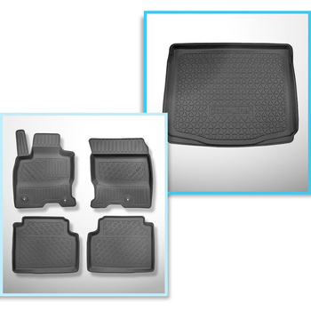 Conjunto de tapetes de bagageira e tapetes de carro feitos sob medida para Ford 