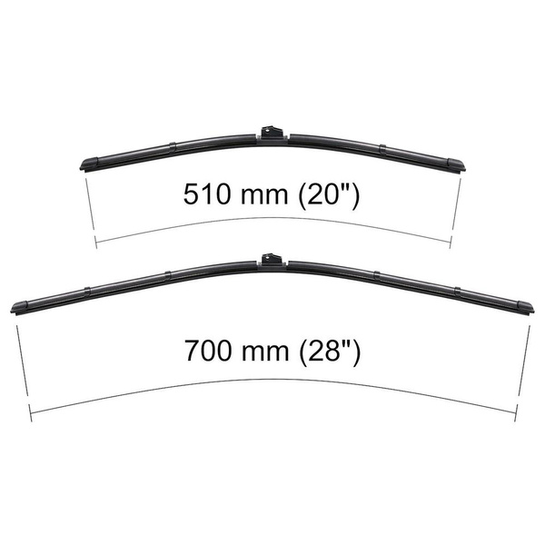 Escovas limpa-vidros para pára-brisas para Audi Q7 4M SUV (01.2015-....) - planas