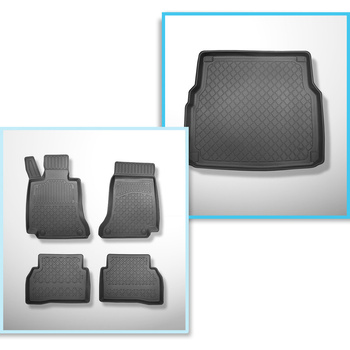 Conjunto de tapetes de bagageira e tapetes de carro feitos sob medida para Merce