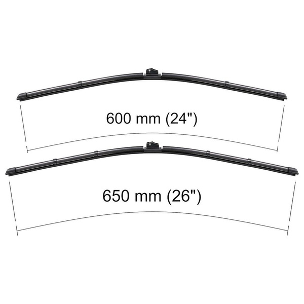 Escovas limpa-vidros para pára-brisas para Mercedes-Benz Sprinter II Van (2006-2019) - planas