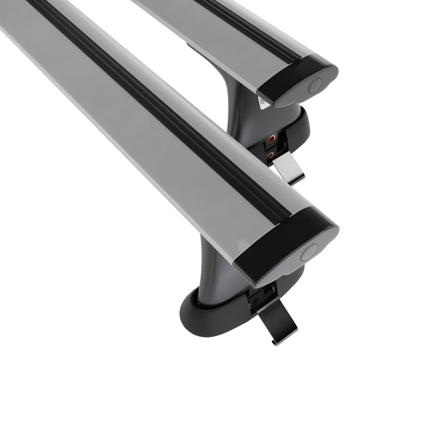 Suporte de tejadilho compatível com Toyota Hiace Van (2007-2012) - bagageiro prata - mala de teto - rack de barras - pontos de montagem - Alumínio