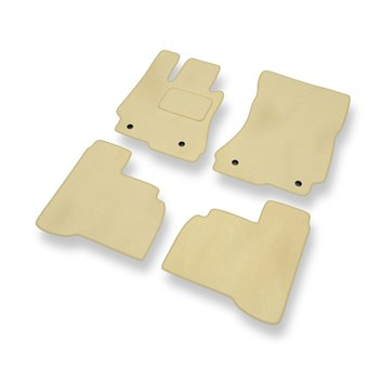 Tapetes de veludo para carros Mercedes-Benz Classe S W221 (versão longa) (2006-2013) - Tapetes para carros bege