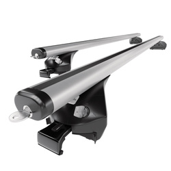 Suporte de tejadilho compatível com Peugeot 5008 II SUV (2017-2024) - bagageiro prata - mala de teto - rack de barras - barras integradas - Alumínio