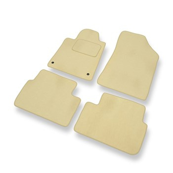 Tapetes de veludo para carros Peugeot 407 (2004-2011) - Tapetes para carros bege