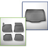 Conjunto de tapetes de bagageira e tapetes de carro feitos sob medida para Fiat 600e Hatchback (09.2023-....) - parte inferior do porta-malas; sem base móvel de porta-malas