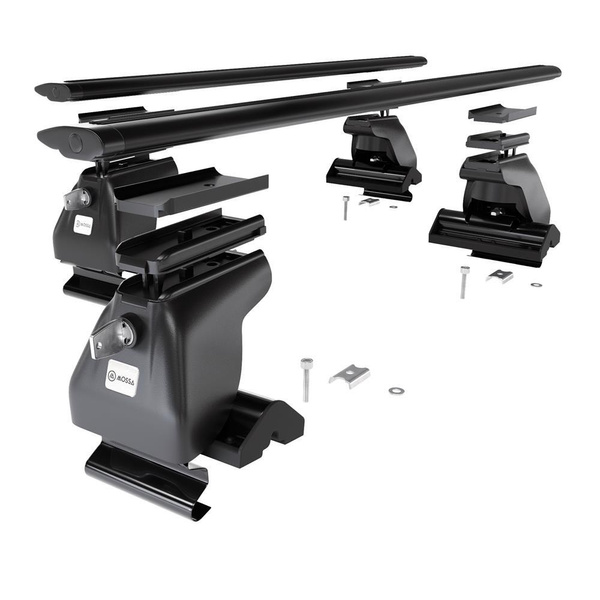 Suporte de tejadilho compatível com Chrysler PT Cruiser Minivan (2001-2010) - bagageiro preto - mala de teto - rack de barras - sem elementos de montagem - Alumínio