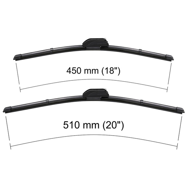 Escovas limpa-vidros para pára-brisas para Hyundai Elantra II, III, IV Coupé, Combo, Liftback, Sedan, Touring (05.1995-2010) - planas