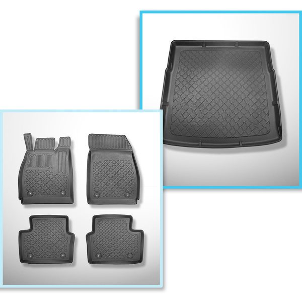 Conjunto de tapetes de bagageira e tapetes de carro feitos sob medida para Opel Insignia A Sports Tourer (01.2009-08.2017)