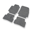 Tapetes de veludo para carros Renault Thalia II Sedan (2008-2012) - Tapetes para carros cinza