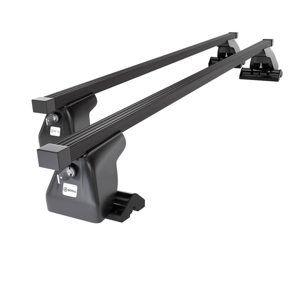 Suporte de tejadilho compatível com Hyundai Terracan SUV (2001-2007) - bagageiro preto - mala de teto - rack de barras - Perfil T - Aço