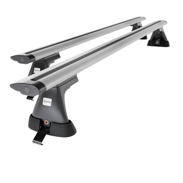 Suporte de tejadilho compatível com Toyota Hiace Van (1996-2006) - bagageiro prata - mala de teto - rack de barras - pontos de montagem - Alumínio